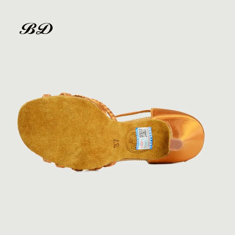 BDDANCE – chaussures de danse latine de qualité supérieure, en Satin importé, avec boucle en diamant