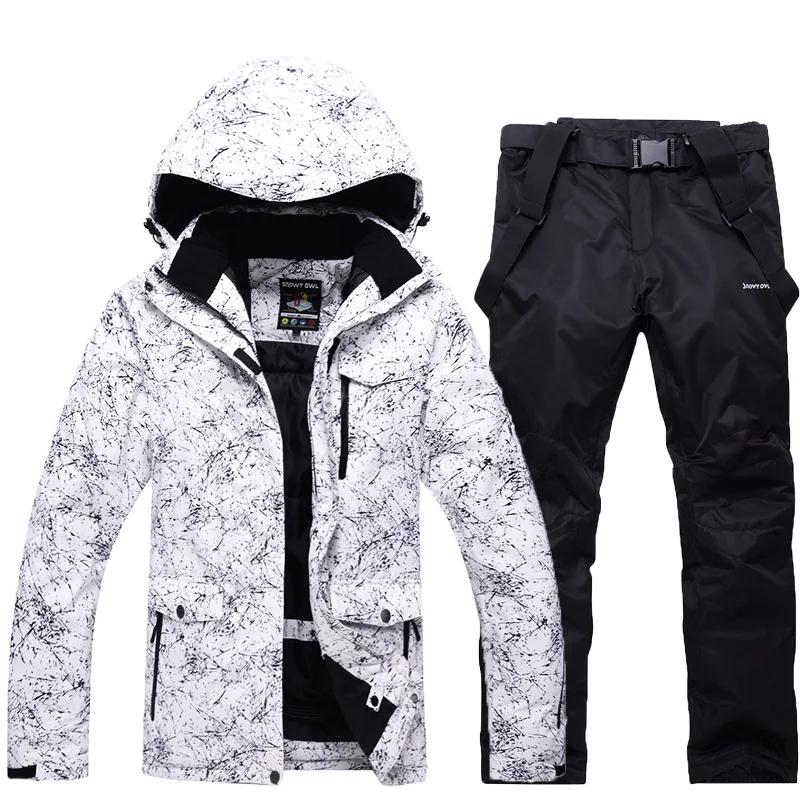 Combinaison de ski homme épaisse et chaude - Veste pantalon snowboard imperméable coupe-vent hiver