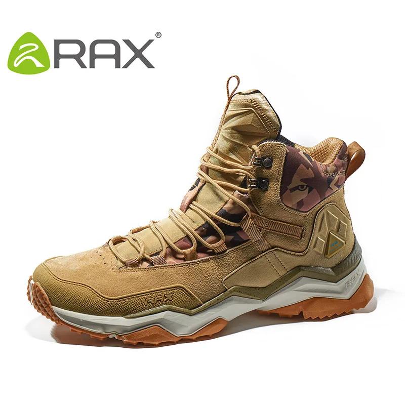 RAX-Chaussures de randonnée mi-hautes imperméables pour hommes et femmes, bottes de trekking en cuir