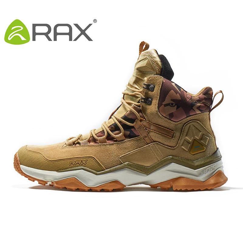 RAX-Chaussures de randonnée mi-hautes imperméables pour hommes et femmes, bottes de trekking en cuir