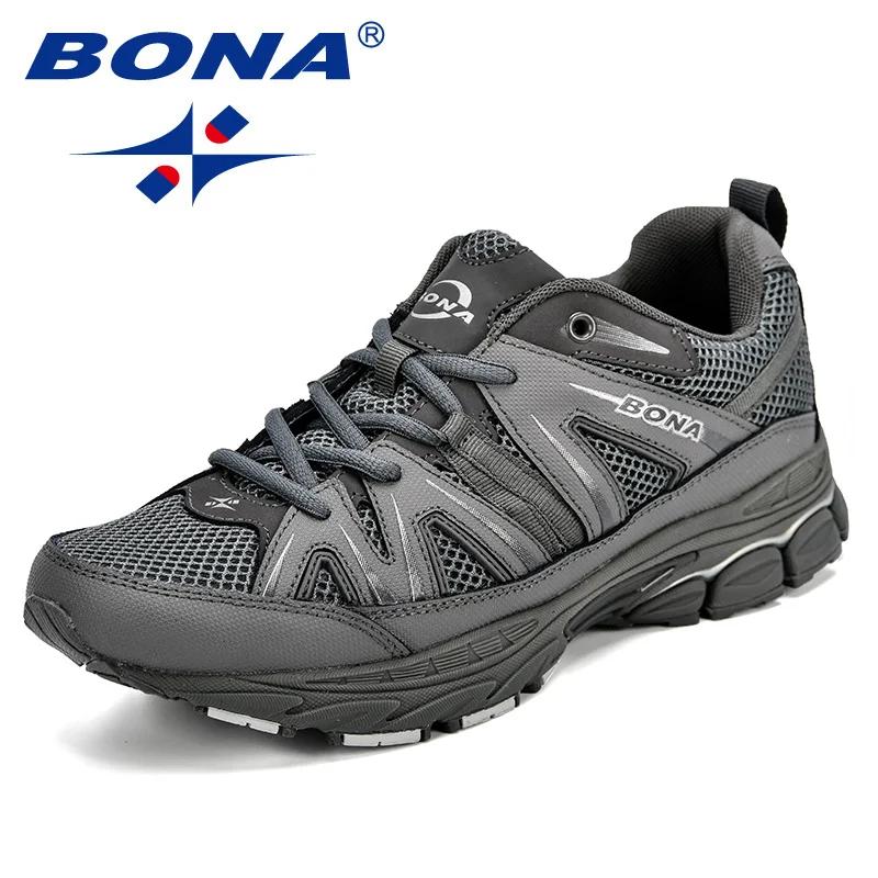 BONA – chaussures de course à lacets en microfibre pour hommes, baskets de Sport en maille, souliers