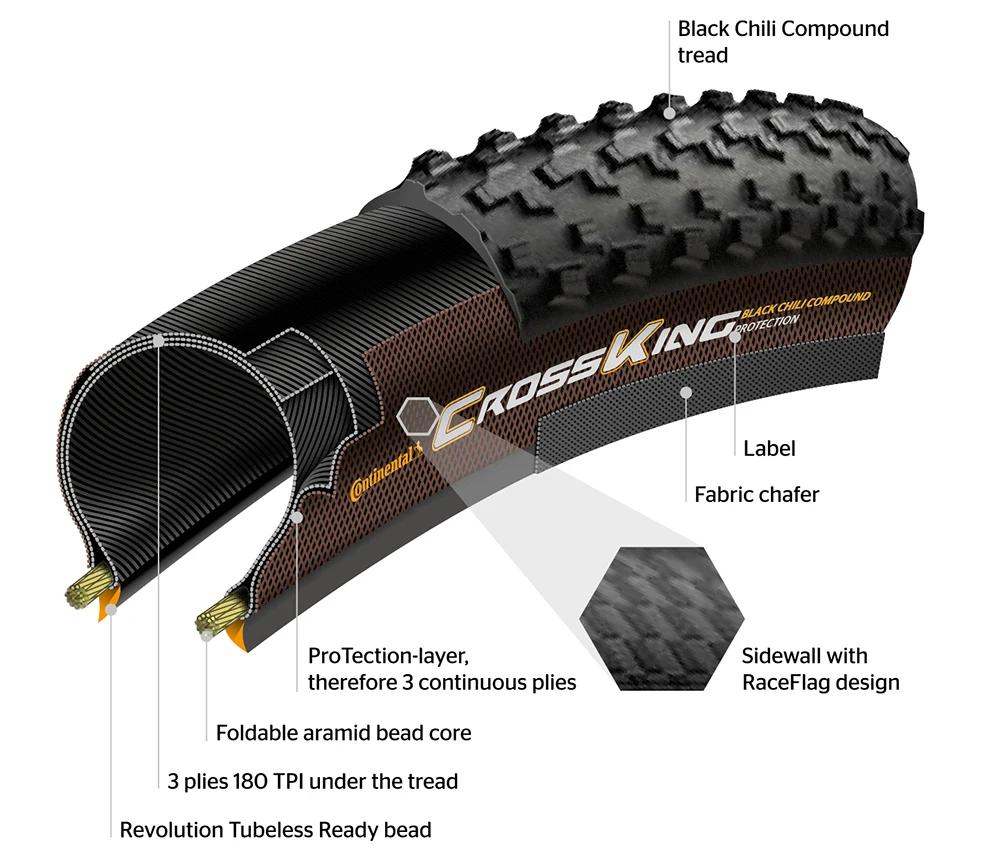 Pneu Continental Terra Trail ProTection 700x35c prêt Tubeless pour vélo gravel et cyclocross