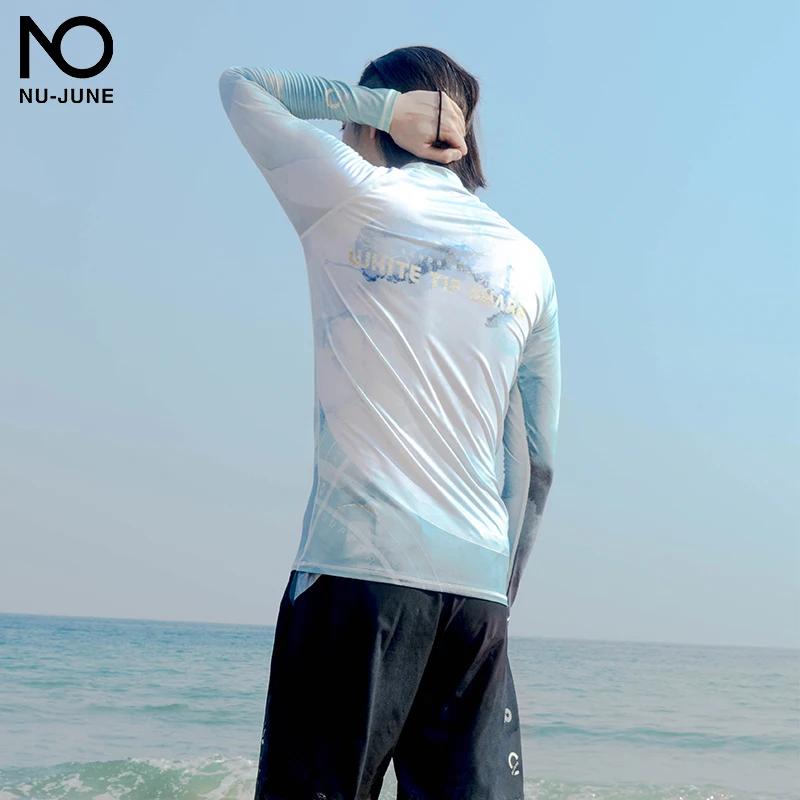 Maillot de bain à manches longues pour homme, chemise de surf pour voile de natation, protection UV,