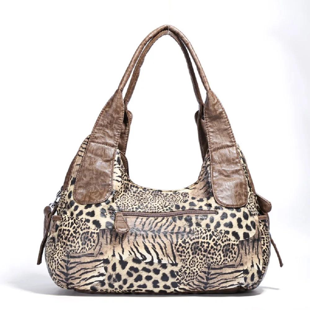 Sac vintage pour femme, sac à main marron léopard, sac à bandoulière, sac à poignée supérieure, sac
