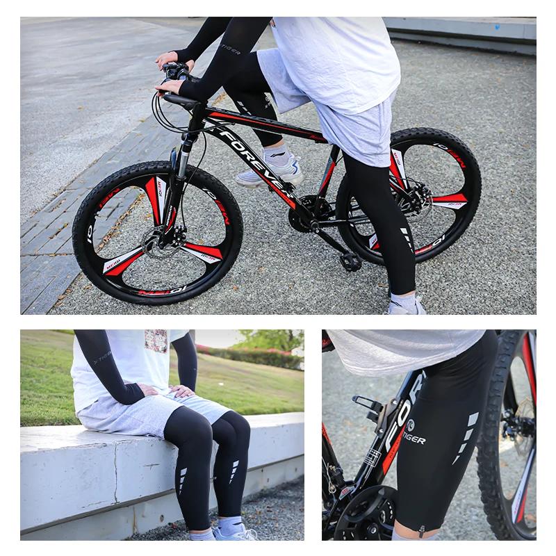 X-TIGER Manchon de jambe de vélo Manchon de bras de sport Manchons de jambe anti-UV en tissu glacé M