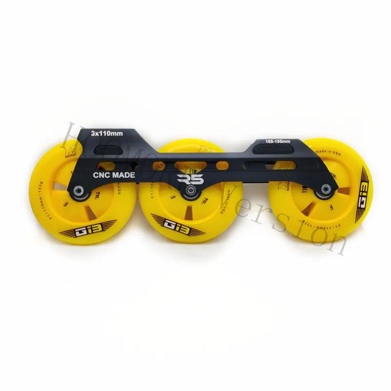Base de patinage en ligne Slalom Speed Transfer, R5 Unbalance Rub Frame, Matter Yellow Green, F1 Gi3