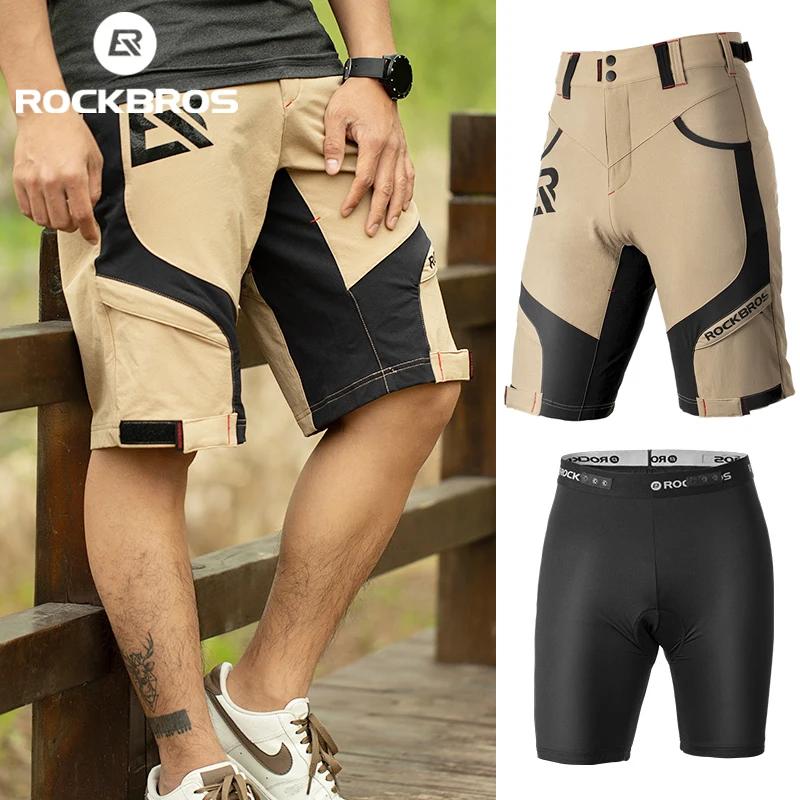 ROCKBROS – short de cyclisme pour homme, respirant, Double couche, séchage rapide, pour vtt, vélo de