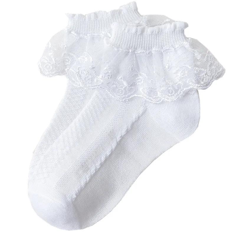 10 paires/lot bébé filles enfants chaussettes dentelle à volants princesse maille enfants cheville c