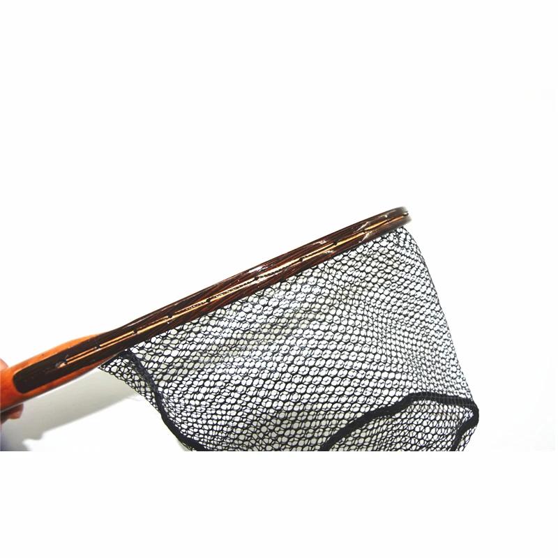 TAKEDO-Épuisette de pêche à la mouche, filet à truite en maille de caoutchouc souple, Cinnamomum Cam