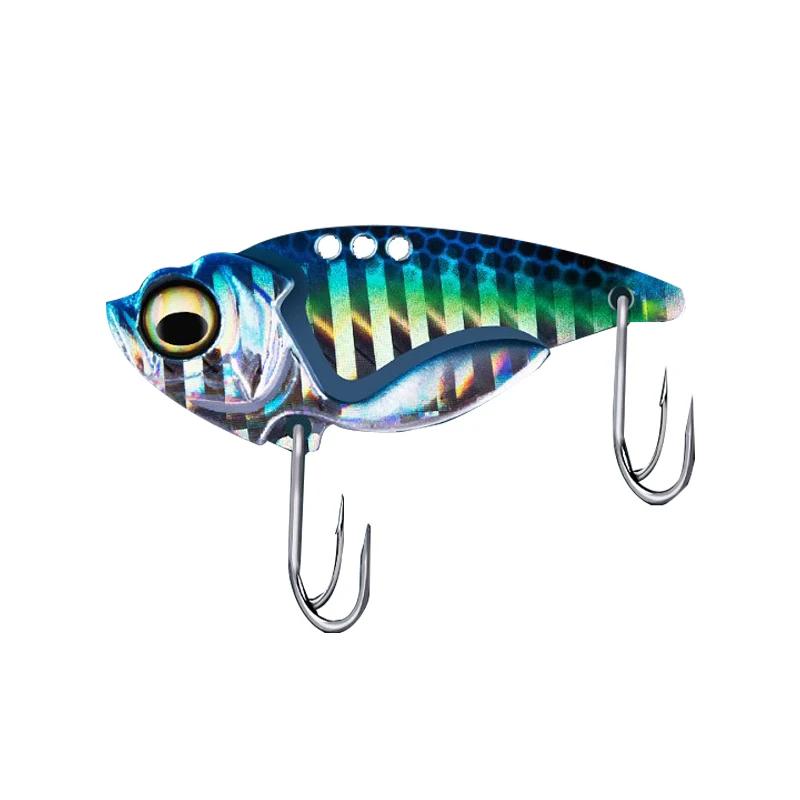 Easyfish 1 pièces VIB 7.5g 11g 14g yeux 3D métal Vib lame leurre coulant Vibration appâts Double cro