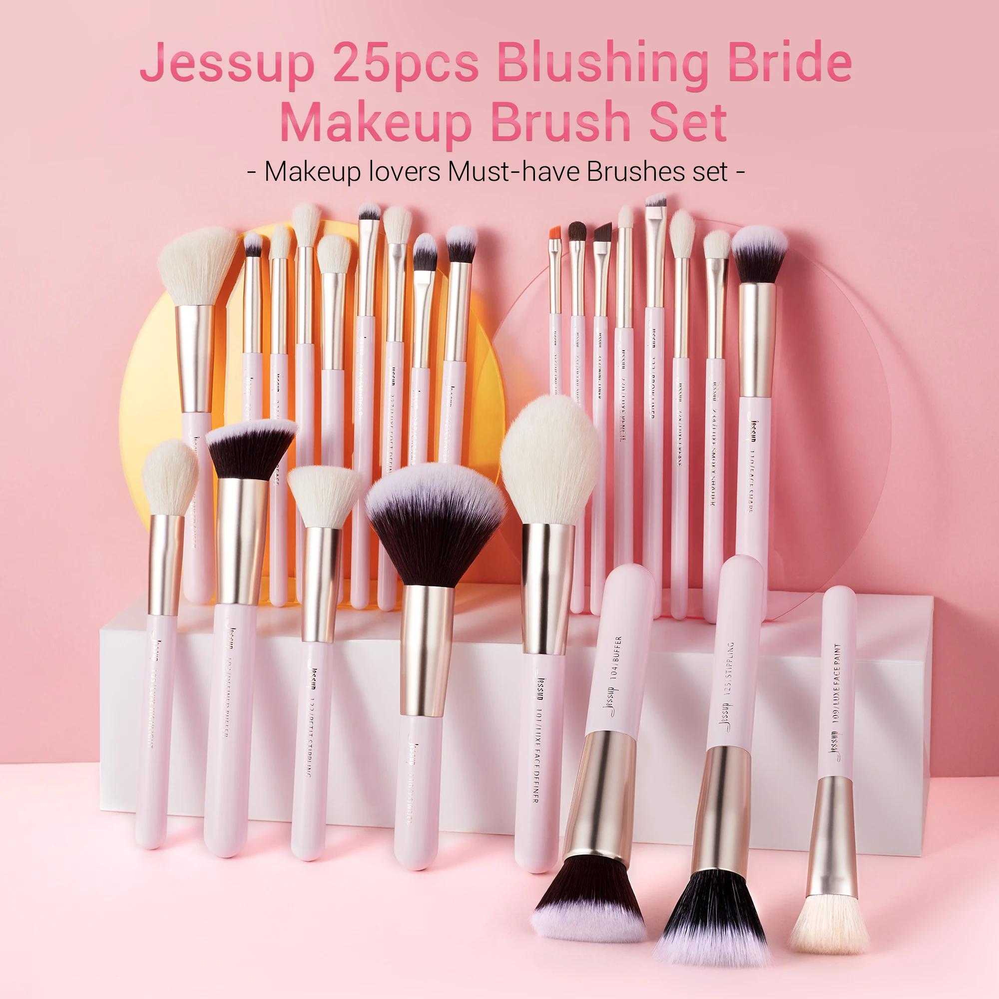 Jessup – ensemble de pinceaux de maquillage professionnels, 25 pièces, poudre, fond de teint, fard à