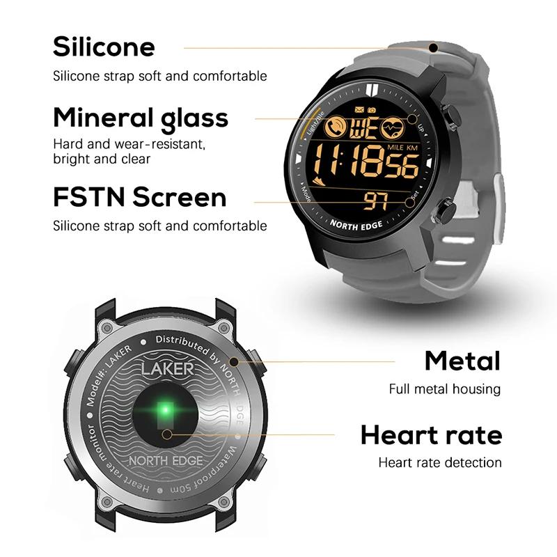 NORTH EDGE hommes montre intelligente moniteur de fréquence cardiaque femmes Smartwatch natation cou