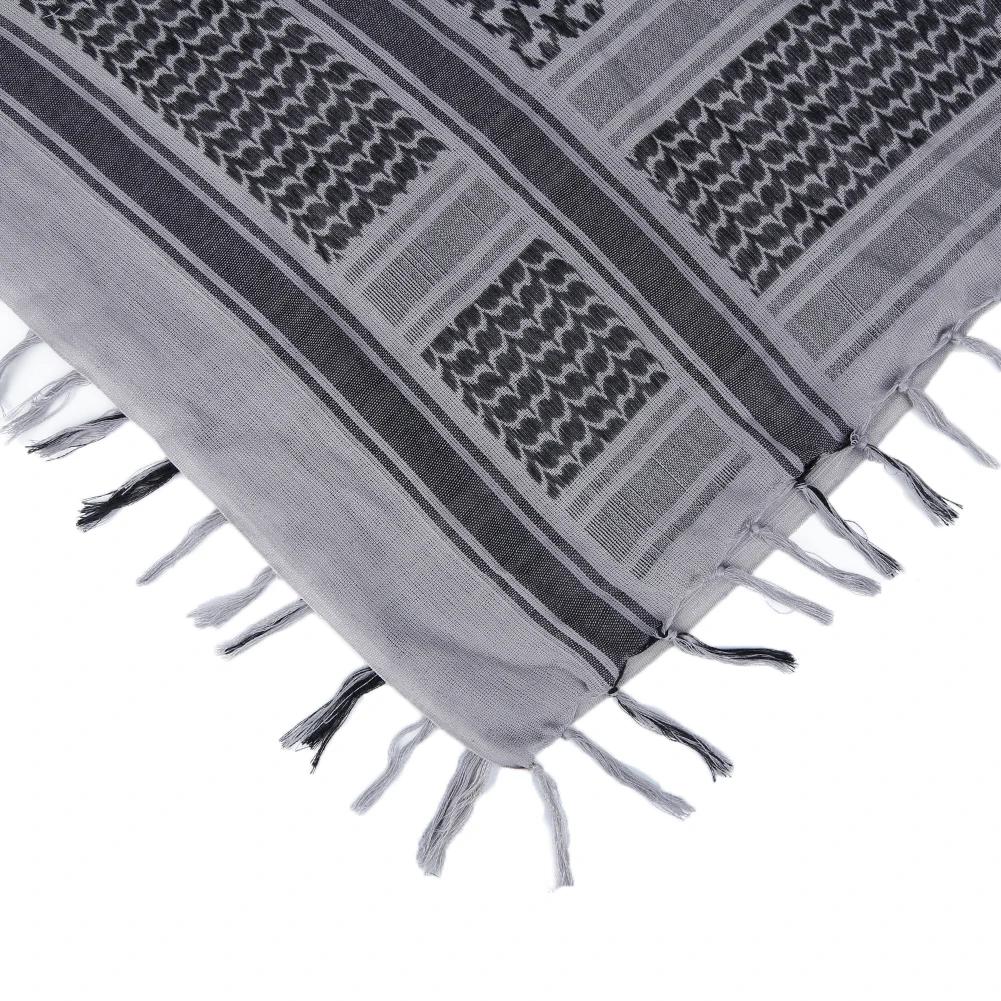 Foulard Keffiyeh Shemagh 110*110 cm, écharpe carrée du désert avec pompon pour la chasse, la randonn