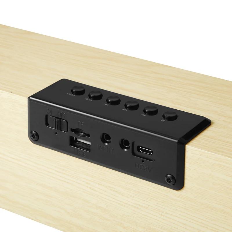 Haut-parleur colonne Bluetooth portable pour cinéma maison, haut-parleur en bois sans fil, radio-rév