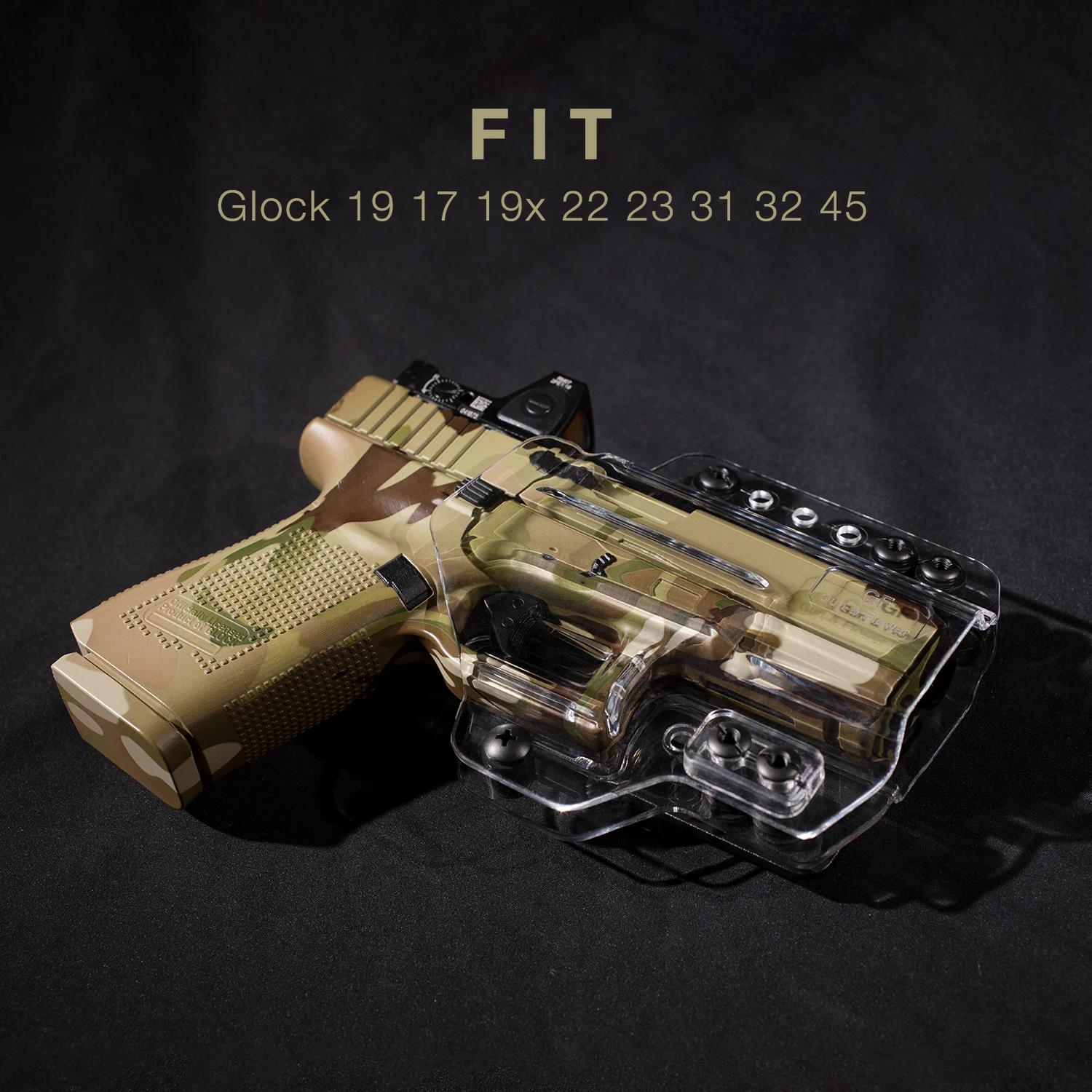 Uniquement pour Glock17/19 G43 P365 S & W MPS Taurus G2C 1911, étui en polymère transparent IWB/OWB,