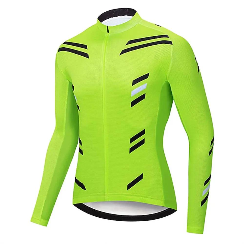 Maillot de cyclisme en polyester à séchage rapide pour homme, haut à manches longues, sublimation pe