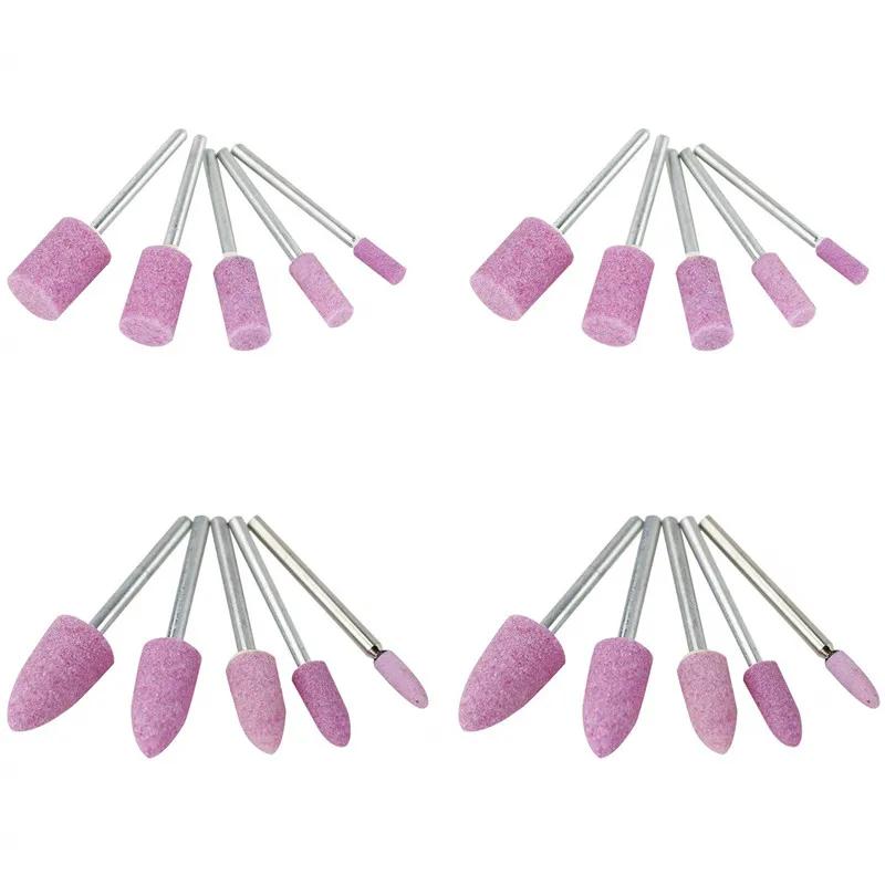 Tête de meulage en céramique montée sur arbre de 3mm, 5 pièces, roue Abrasive de polissage pour outi