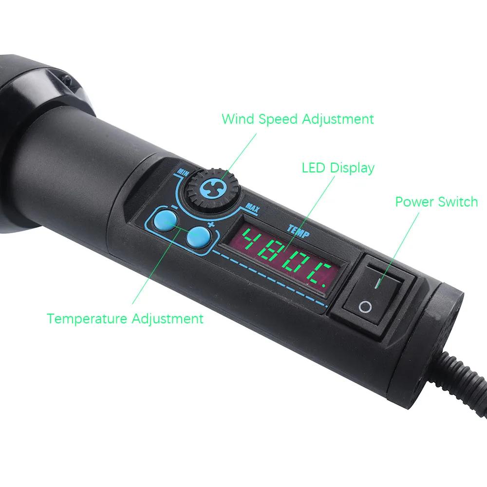 Station de dessoudage de pistolet à air chaud électronique réglable LCD rapide 650W IC SMD BGA + bus