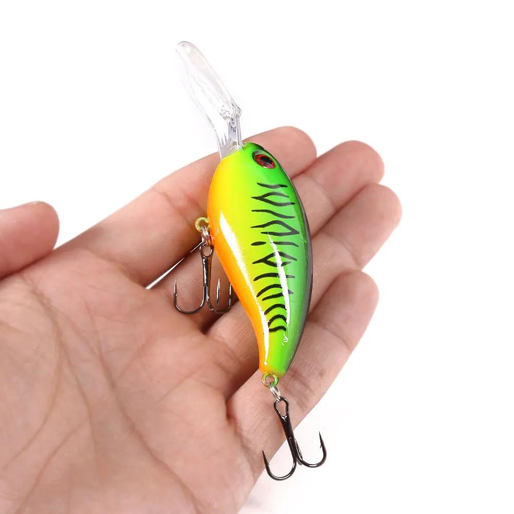 Hengjia – Leurre méné artificiel Crankbait, Wobbler, appât artificiel idéal pour la pêche au bar, au