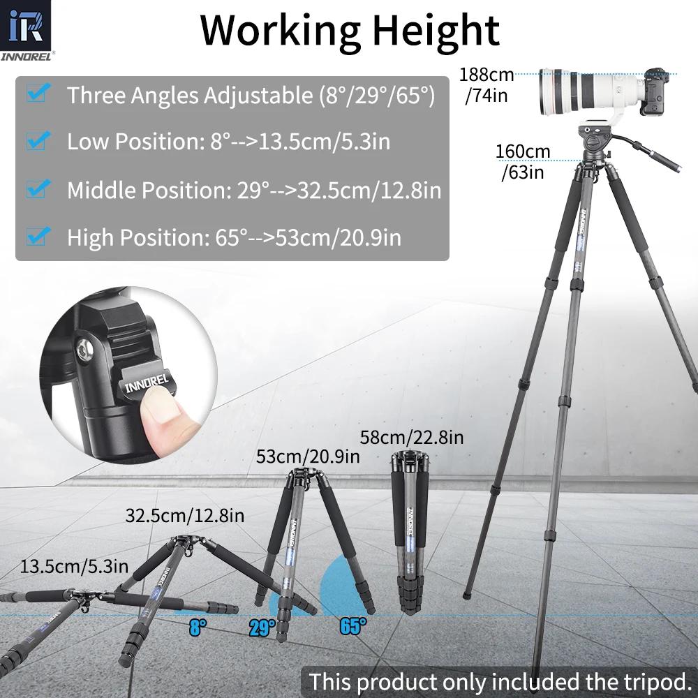 Trépied professionnel en Fiber de carbone NT364C, pour appareil photo DSLR, caméscope vidéo, robuste