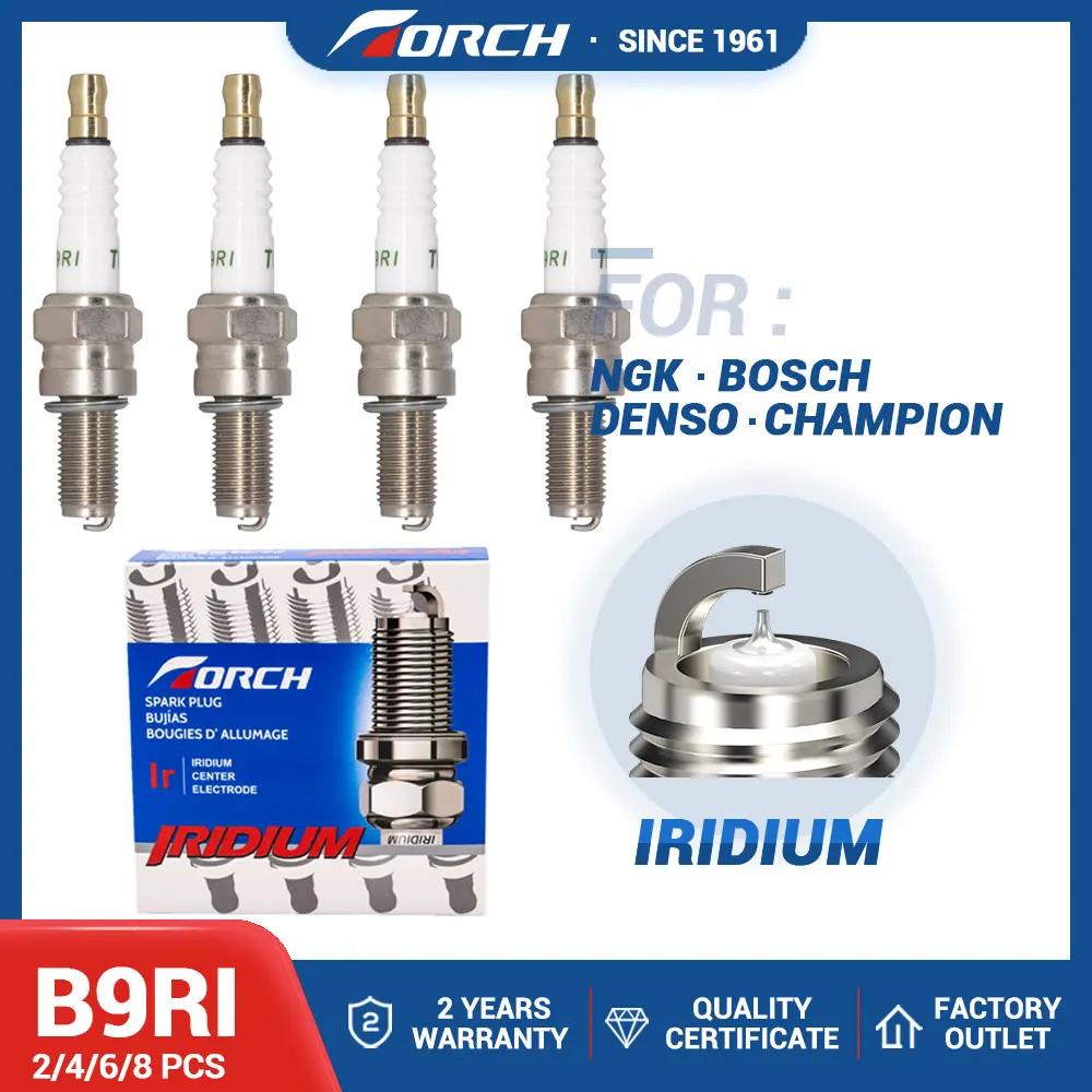 2-8PCS Bougies d'allumage à l'iridium pour torche B9RI Remplace pour CR9EIX CR9E CR9EK C9E CR9EB Den