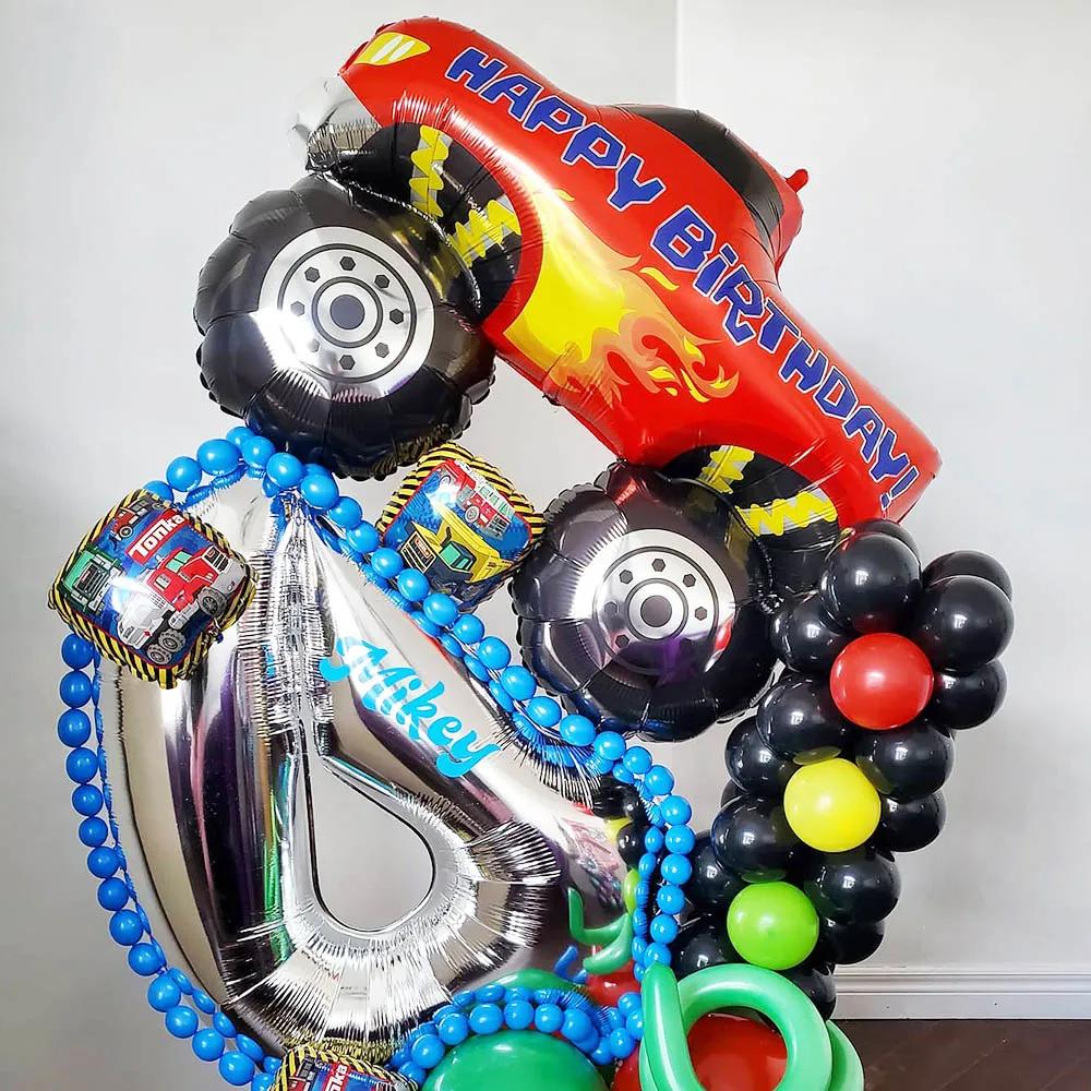 1 pièces grand monstre camion ballon voiture thème anniversaire feuille Ballons camion à benne bascu
