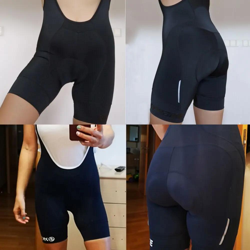 YKYWBIKE Cuissard à Bretelles de Cyclisme pour Femme Pantalon de Vélo Noir avec Collants Rembourrés
