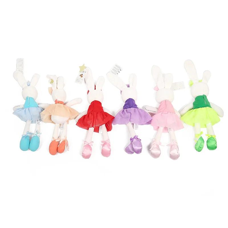 Lapin mignon en tissu avec robe, 42cm, 1 pièce, jouet en peluche, poupées d'animaux doux, lapin de B