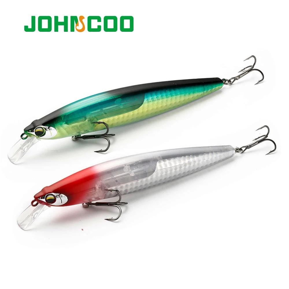 JOHNCOO vairon flottant 130mm 18.5g longue coulée appât dur lame Flash Wobbler leurre de pêche leurr