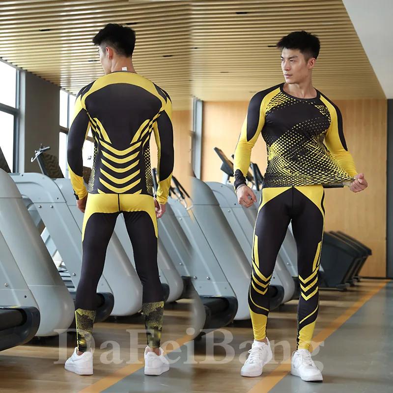 Ensemble de 3 pièces pour hommes, combinaison de Sport d'entraînement, de gymnastique, de Fitness, d