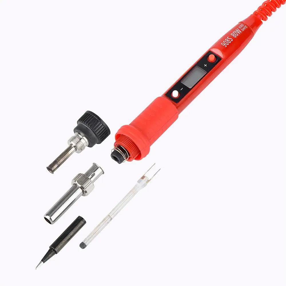 JCD-Kit de fer à souder à température réglable, 220V, 80W, LCD, outils de soudage, chauffage en céra