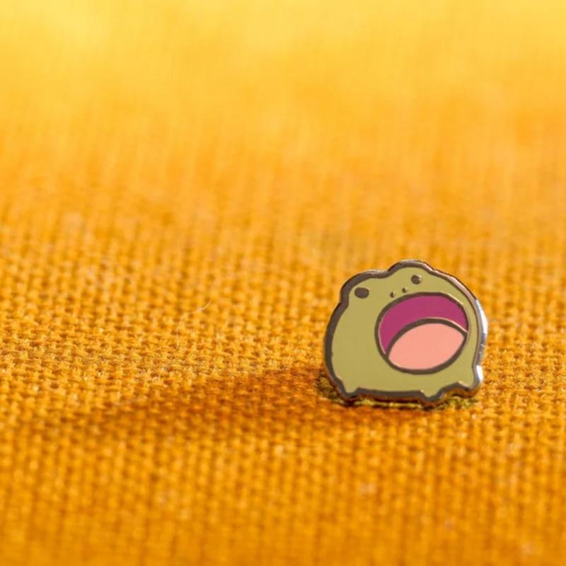 Broches en émail pour petits animaux mignons, broches grenouille hurlante Kawaii, Badge à revers en