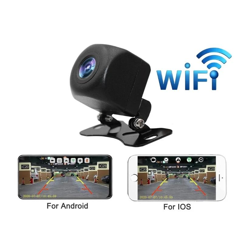 Caméra de recul de voiture WiFi professionnelle, caméra de vue arrière HD, sauvegarde, caméras avant