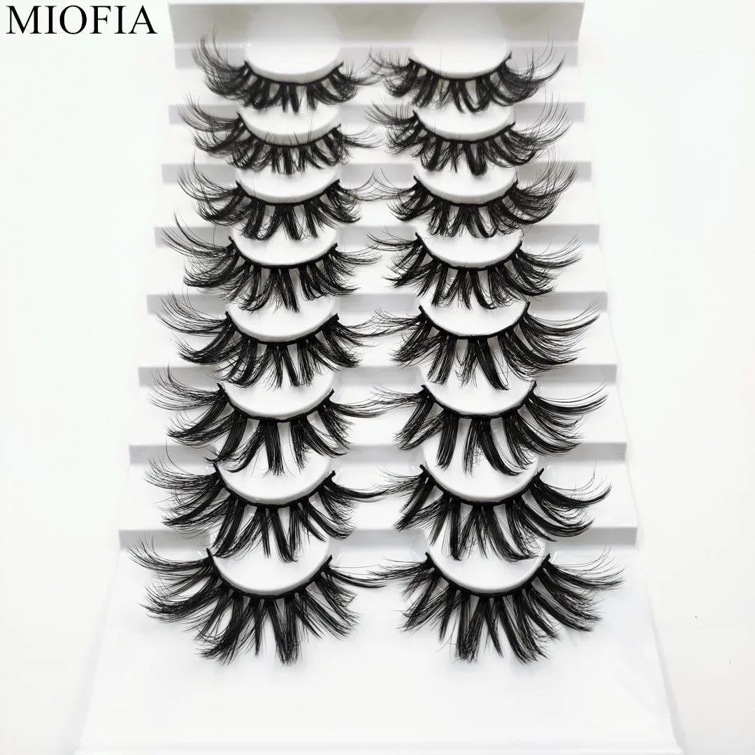 MIOFIA 8 paires de cils de vison 3D en gros, cils de vison cruel sans vrac, cils de vison artificiel