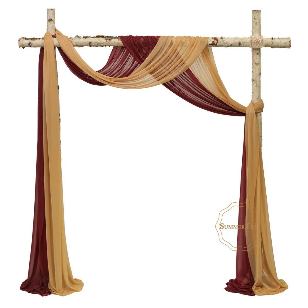 10 mètres arc de mariage drapé tissu pure mousseline de soie Tulle rideau drapé toile de fond fourni