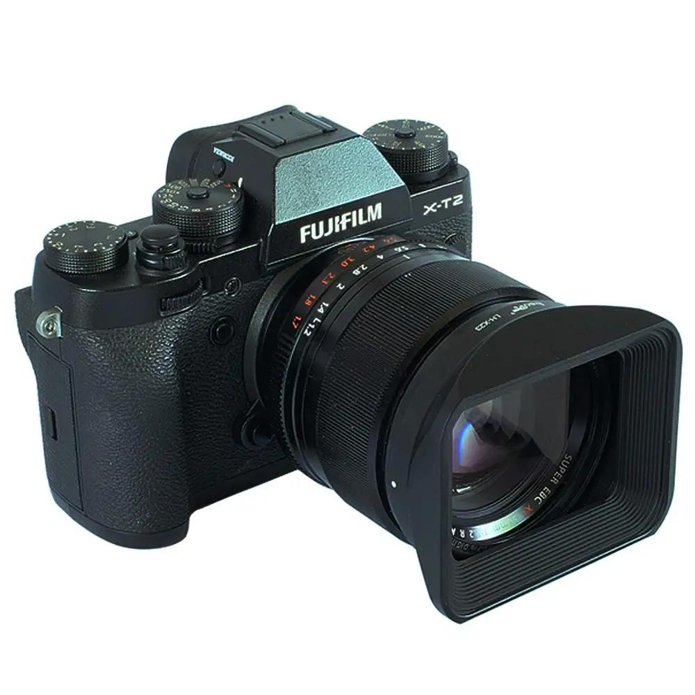 Haoge Pare-soleil carré en métal LH-X23 avec capuchon pour objectif Fujifilm XF 23mm F1.4 R xf56mm f