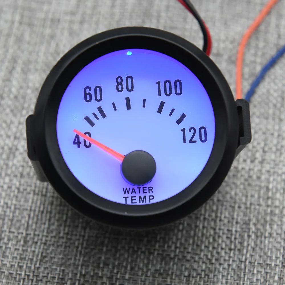 Jauge de température d'eau LED bleue personnalisée, température de l'eau de voiture de course, capte