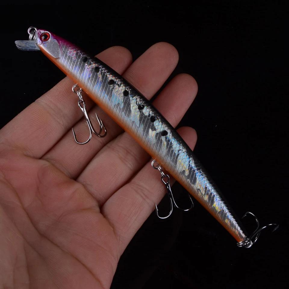 Leurre méné flottant avec yeux 3D, appât artificiel puissant pour la pêche en mer, 13cm, 15g, 1 pièc