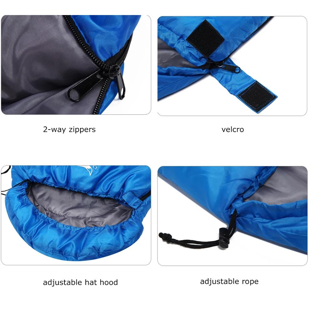 Desert & Fox-Sacs de couchage ultralégers pour adultes et enfants, 1kg, portable, 3 saisons, randonn