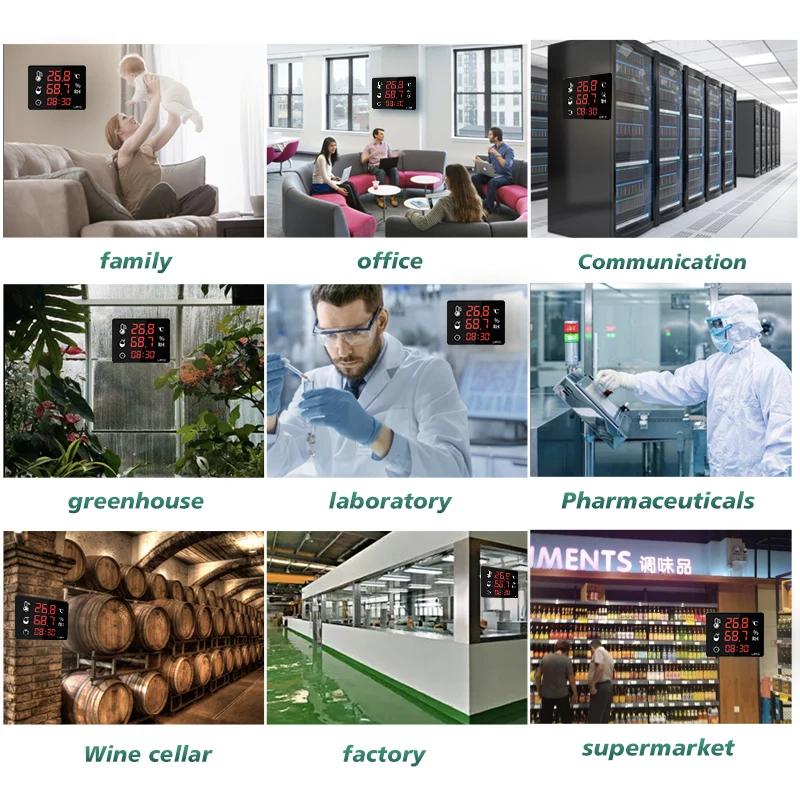 Therye.com-Affichage numérique de la température et de l'humidité, montage mural et debout, écran LE