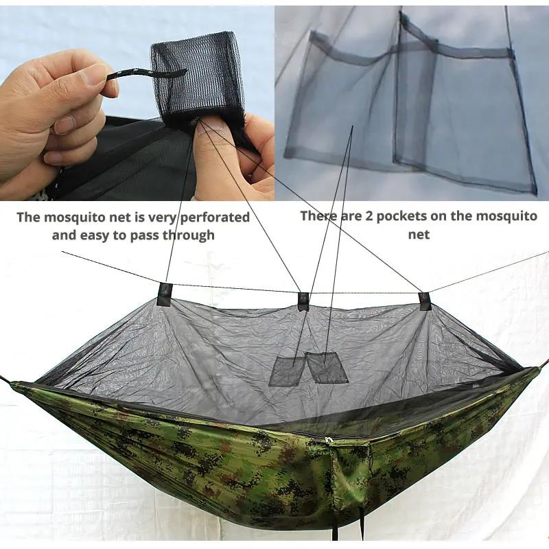 Hamac léger et portable avec moustiquaire et auvent imperméable, équipement d'extérieur pour le camp