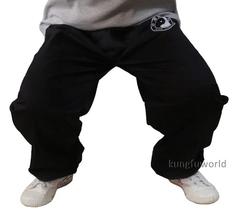 Pantalon en sergé de coton noir Chenjiagou pour Tai Chi, Kung Fu, Wushu, arts martiaux, Wing Chun, Q