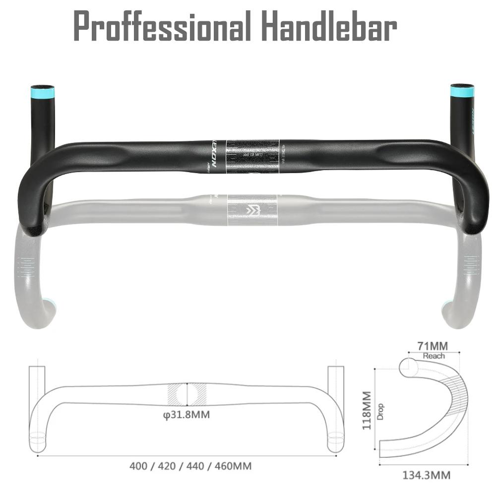RYET AEROMAX-Guidon de vélo de route en carbone, poignées de vélo, tige 31.8mm, 400mm, 420mm, 440/46