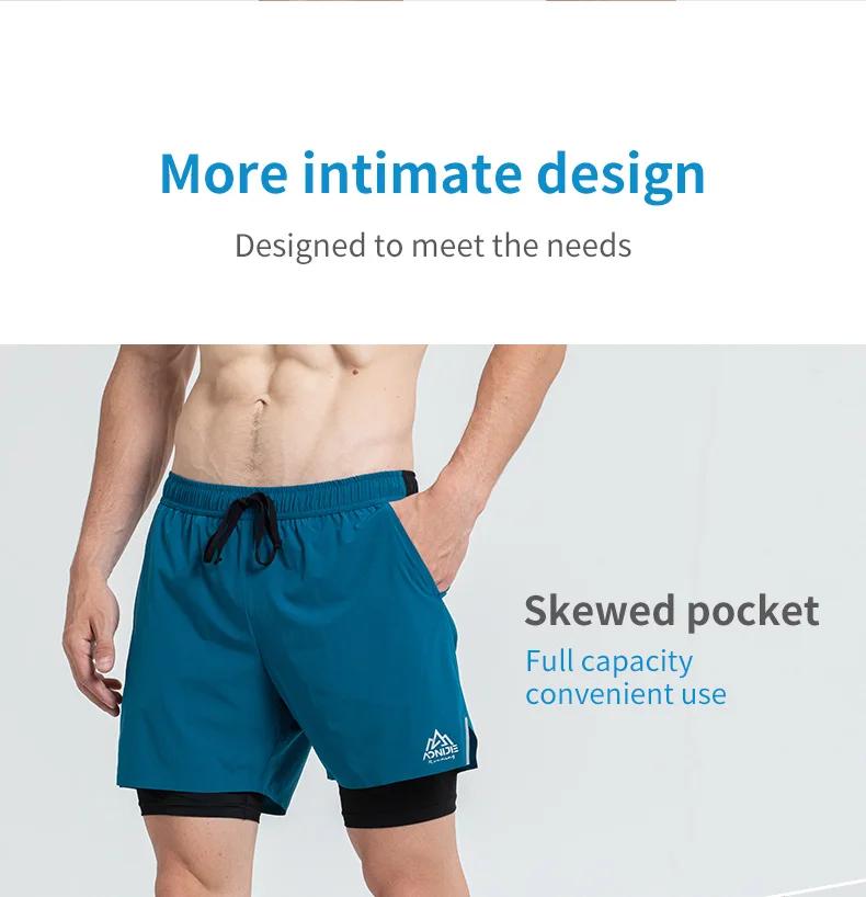 AONIJIE F5102 hommes Shorts de sport à séchage rapide troncs Shorts athlétiques avec doublure préven