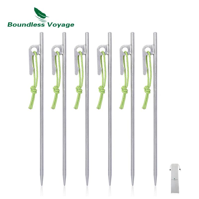 Piquets de tente en alliage de titane Boundless Voyage pour camping, randonnée, escalade, auvent, 20
