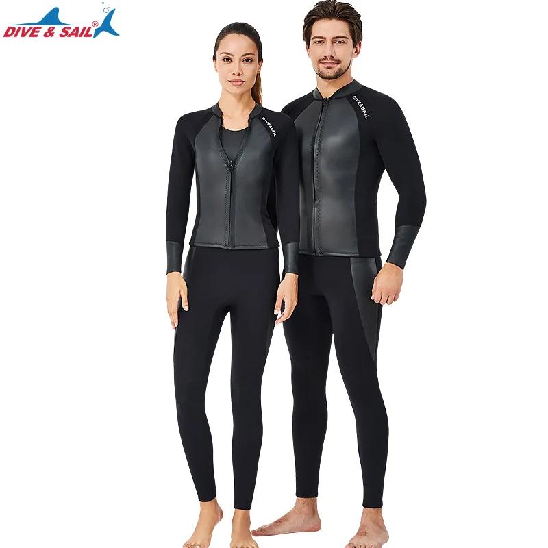 Combinaisons hauts et bas pour hommes/femmes, veste en néoprène, leggings, gilet pour la natation, l