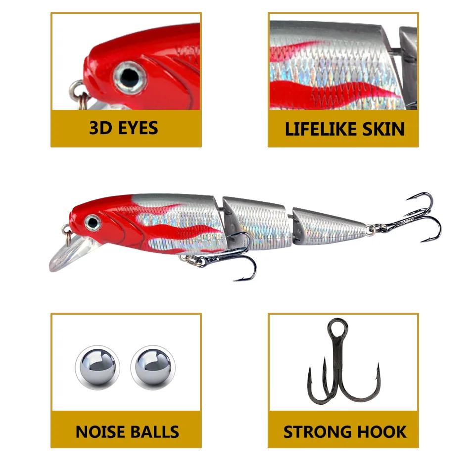 Leurre de pêche dur avec yeux de poisson 3D, appâts artificiels imbibés, matériel de pêche à la carp
