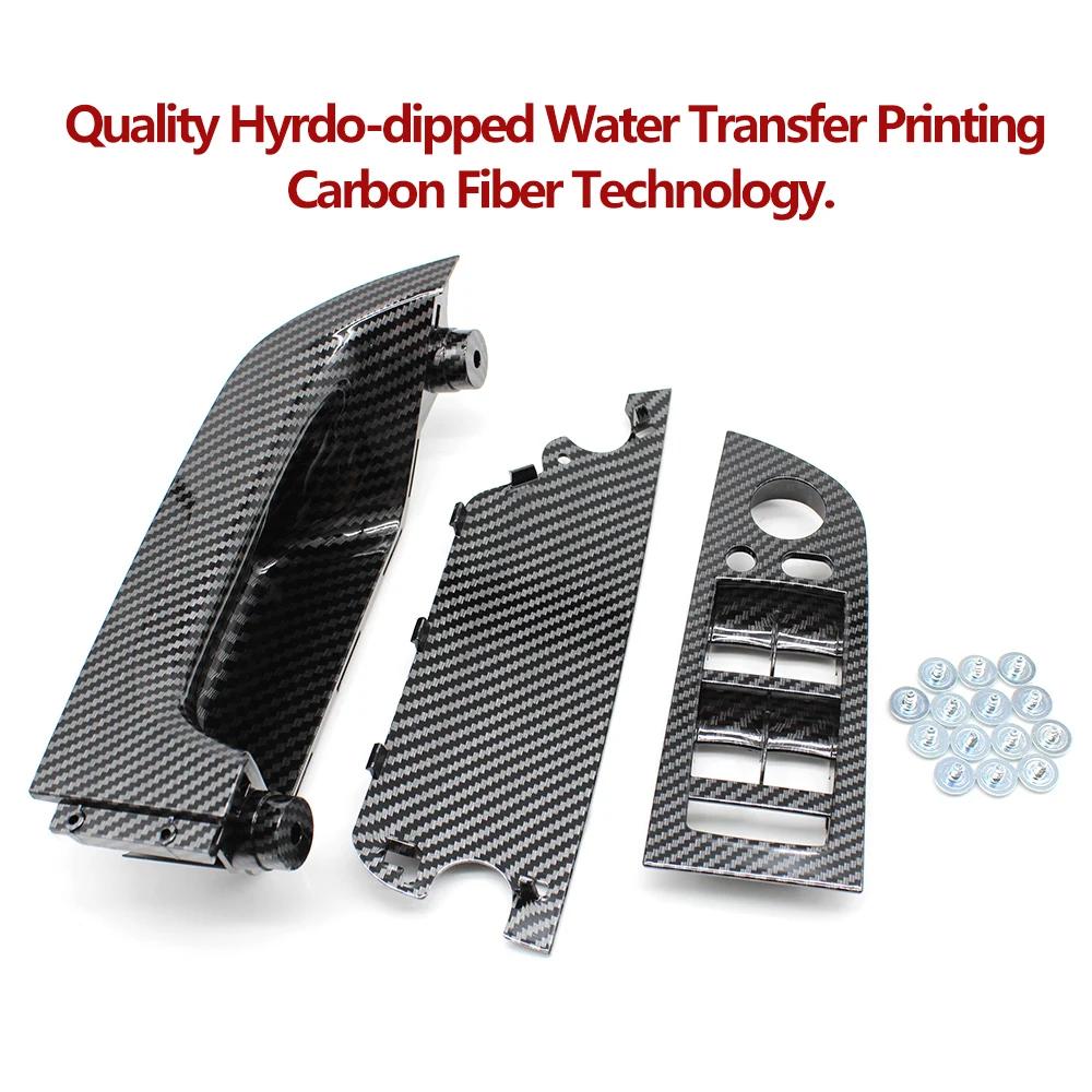 Poignée de traction d'accoudoir de porte intérieure en Fiber de carbone LHD RHD, pour BMW série 3 E9