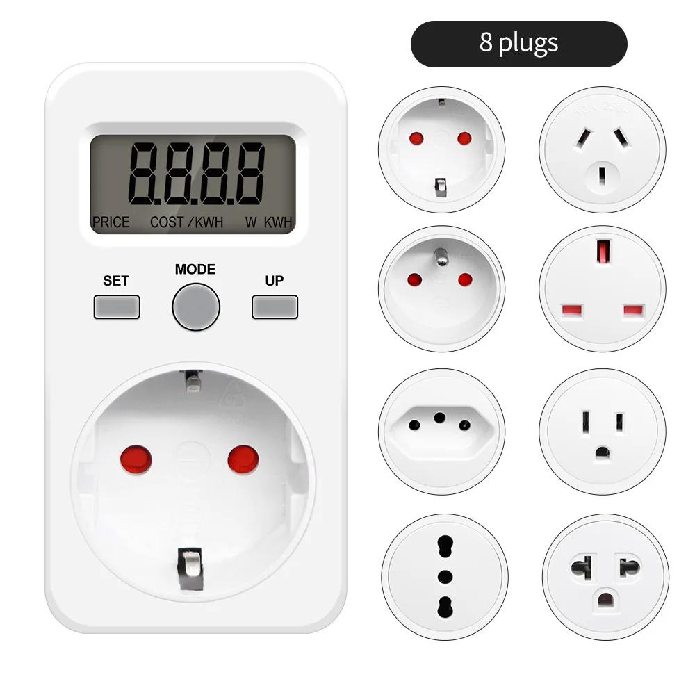 Wattmètre numérique 220V 110V AC, compteur de consommation d'électricité, compteur d'énergie, prise