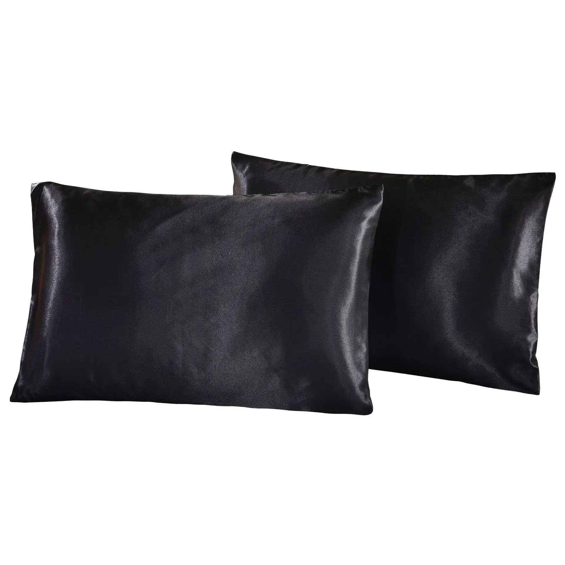 Taie d'oreiller en Satin de soie Queen, 1 pièce, housse de literie pour la maison, oreiller lisse, r